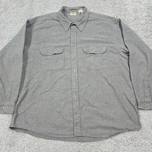 Five Brother Mens Heavy Utility Button Front Shirt Size 3XL Gray Workwear Casual
